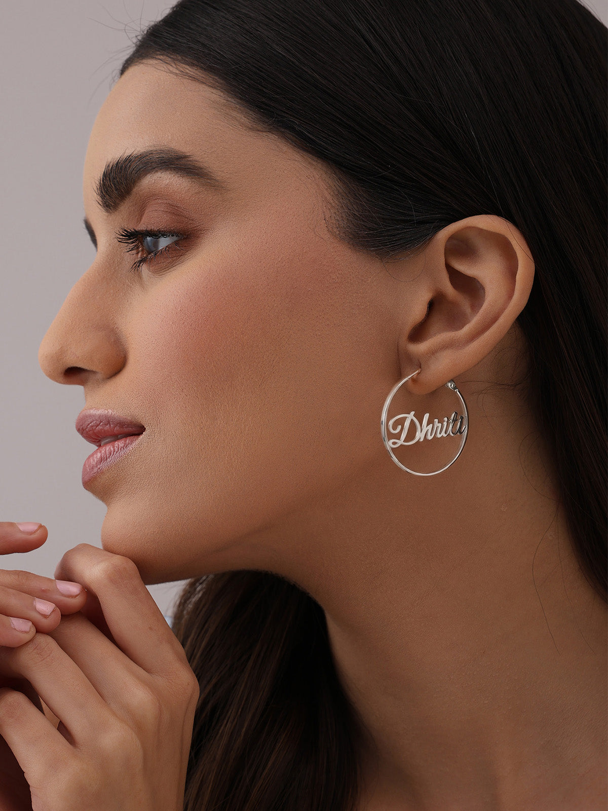 Personalized Name Clutchless Hoops