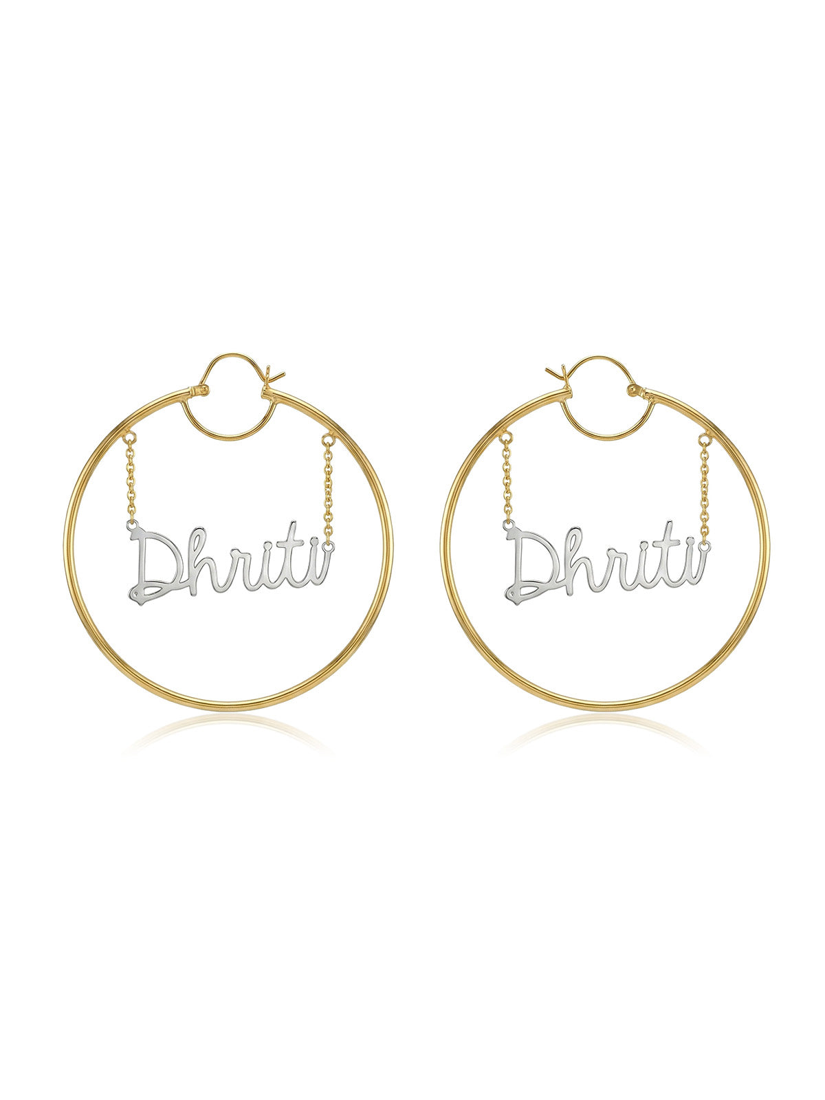 Personalized Two-Tone Name Hoops