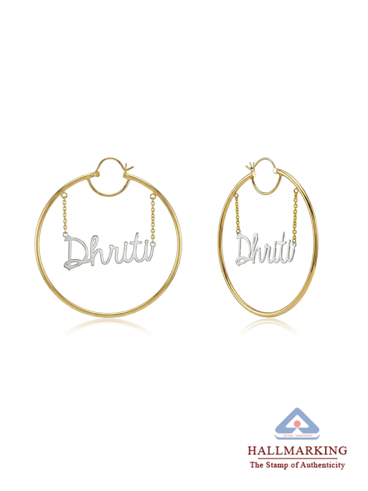 Personalized Two-Tone Name Hoops