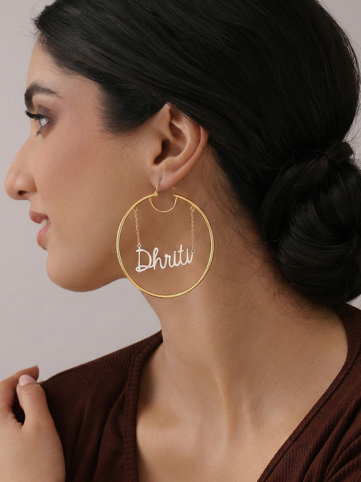 Personalized Two-Tone Name Hoops