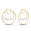 Personalised 925 Sterling Silver Click Top Hoop Name Earrings for Teen Women 60 MM