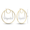 Personalised 925 Sterling Silver Click Top Hoop Name Earrings for Teen Women 60 MM