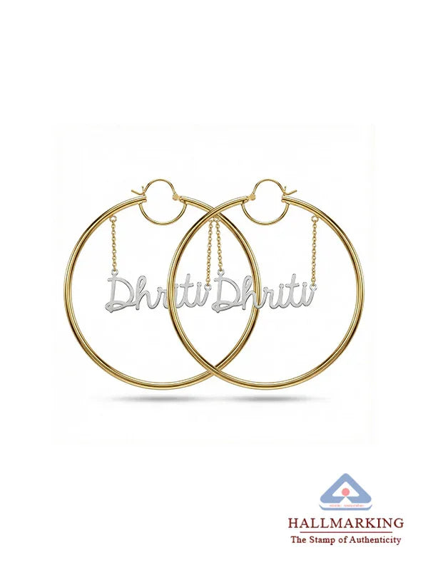 Personalized Two-Tone Name Hoops