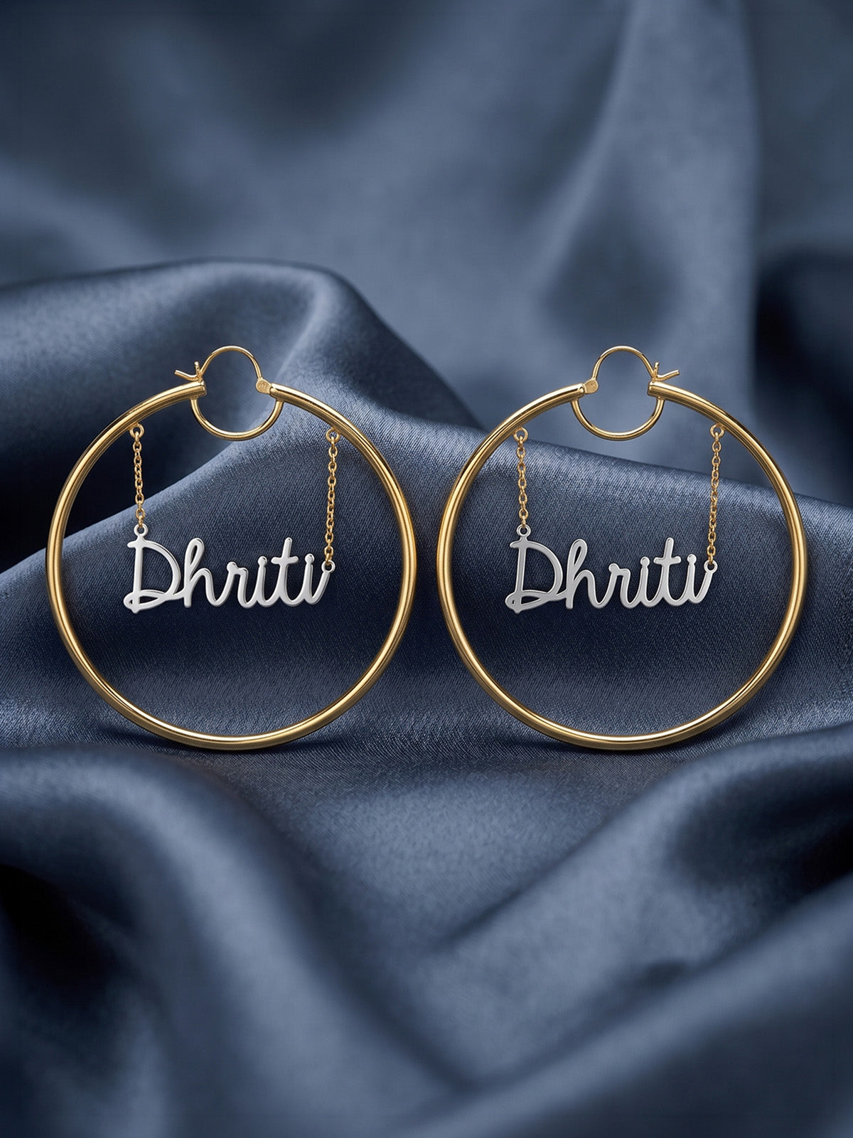 Personalized Two-Tone Name Hoops