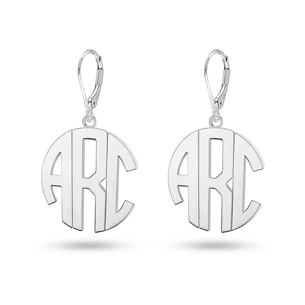 Personalised 925 Sterling Silver Monogram Earrings for Teen Women