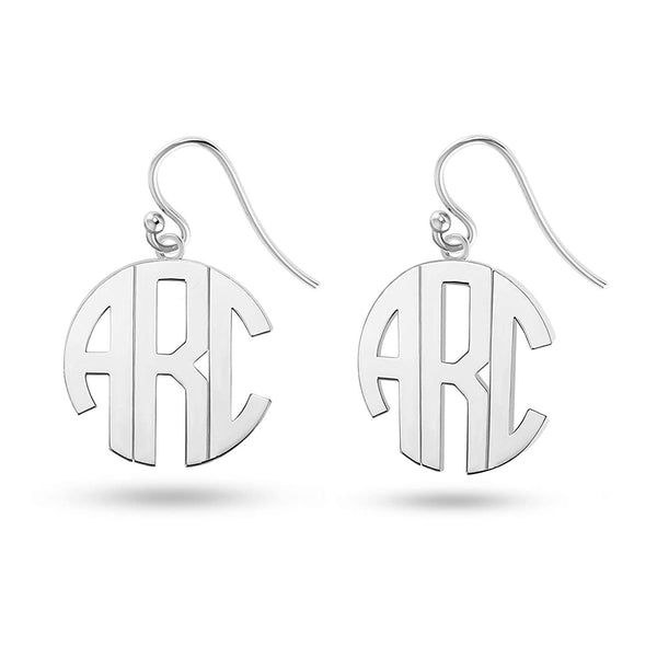 Personalised 925 Sterling Silver Monogram Initial Ear Earrings for Teen Women