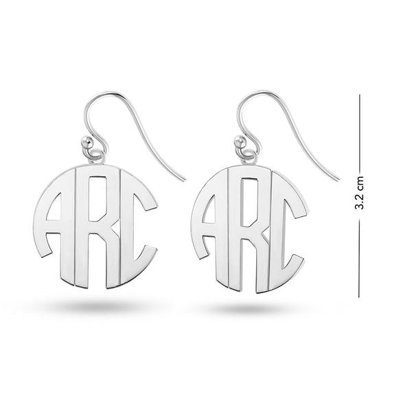 Personalised 925 Sterling Silver Monogram Initial Ear Earrings for Teen Women