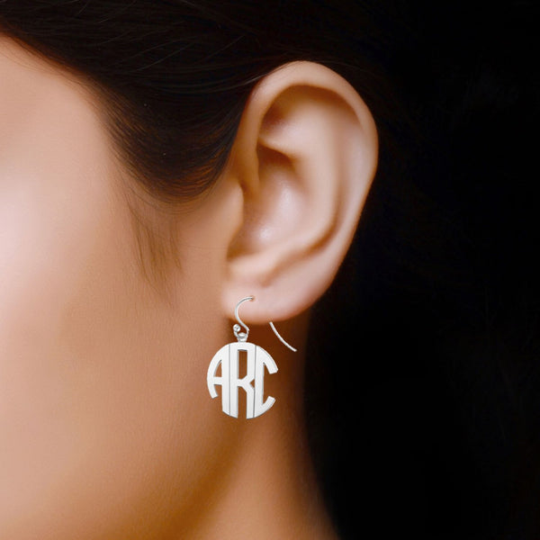 Personalised 925 Sterling Silver Monogram Initial Ear Earrings for Teen Women