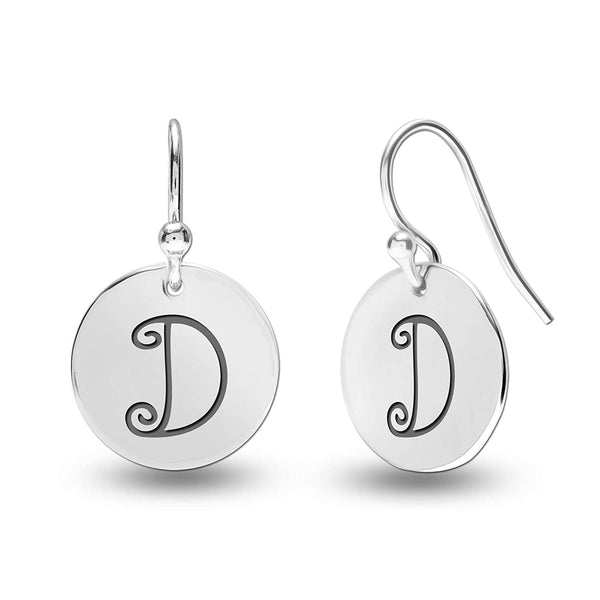 Personalised 925 Sterling Silver Monogram Initial Earrings for Teen Women