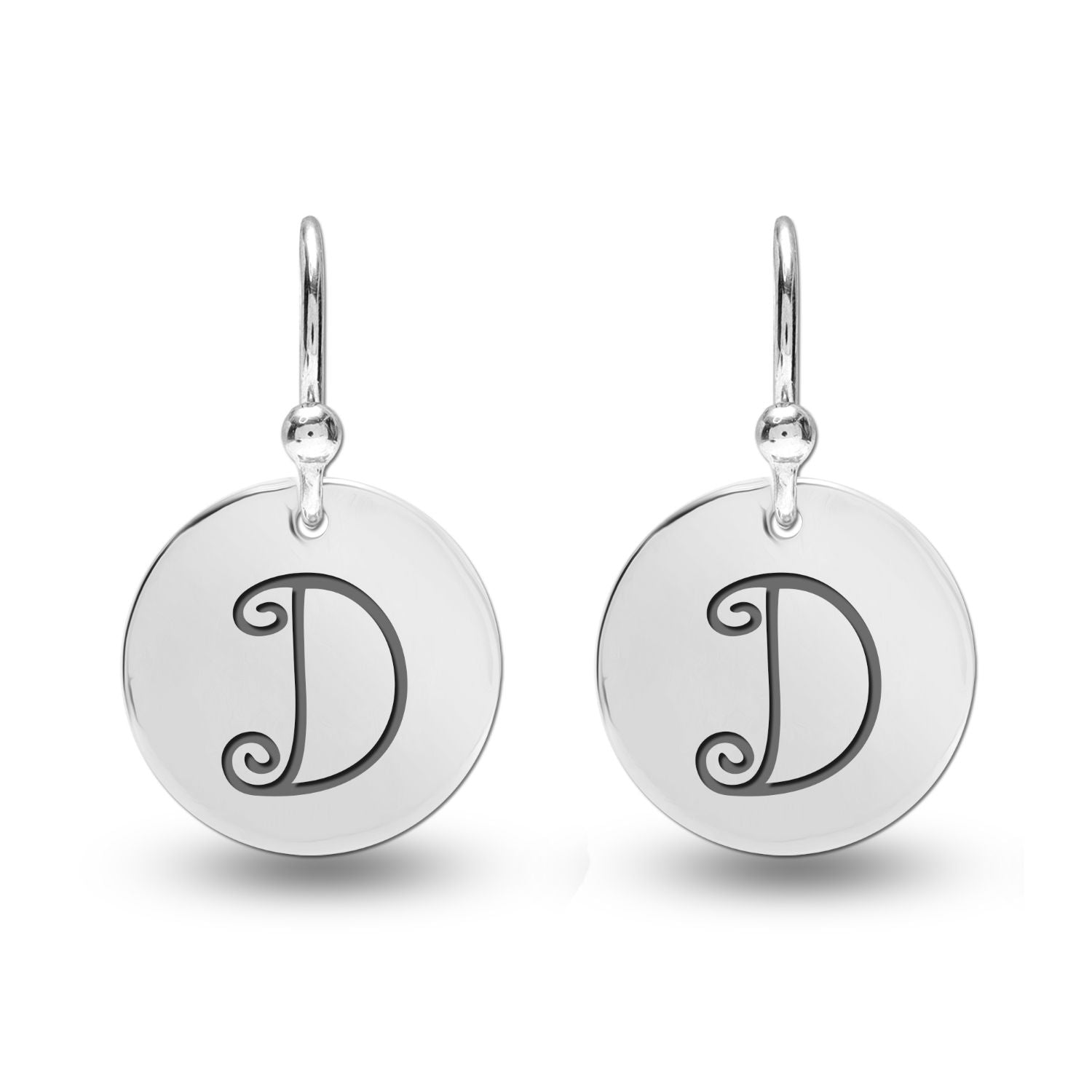 Personalised 925 Sterling Silver Monogram Initial Earrings for Teen Women