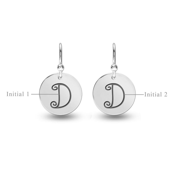 Personalised 925 Sterling Silver Monogram Initial Earrings for Teen Women