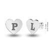 Personalised 925 Sterling Silver Initial Heart Stud Earrings for Teen Women