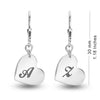 Personalised 925 Sterling Silver Engraved Initial Heart Earrings for Teen Women