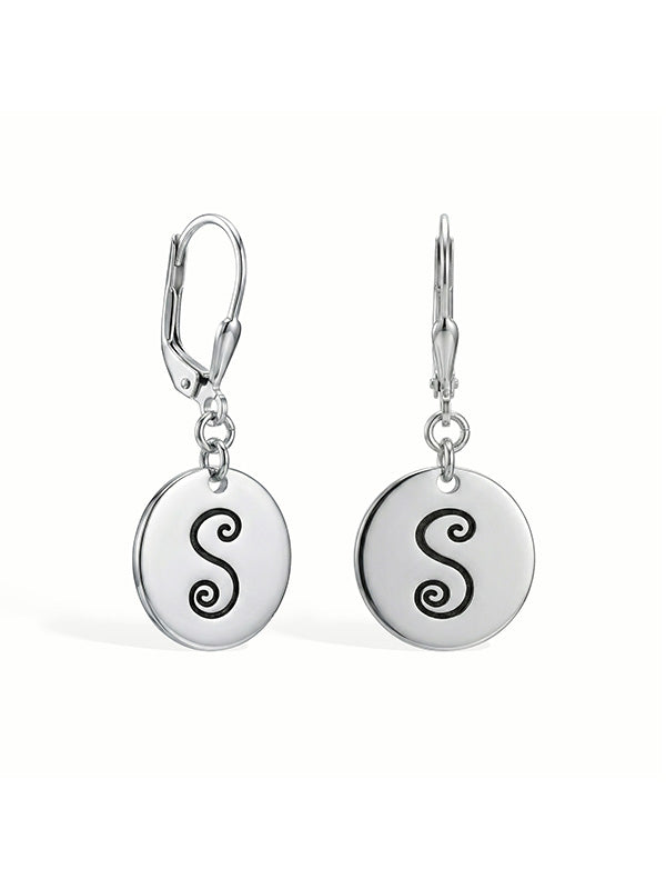 Personalized Monogram Script Earrings