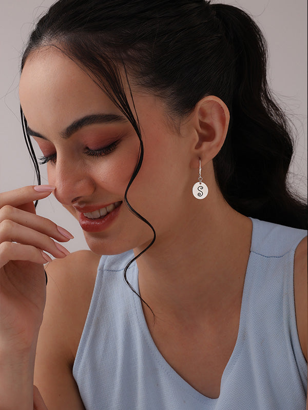 Personalized Monogram Script Earrings