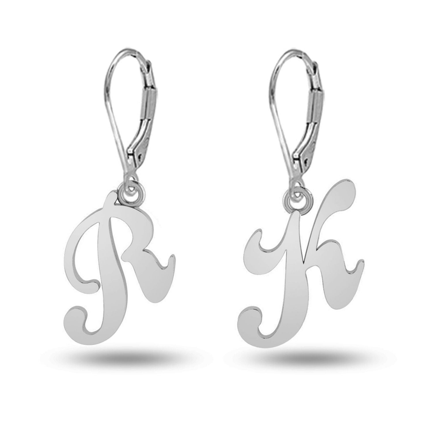 Personalised 925 Sterling Silver Initial Alphabet Earrings for Teen Women
