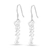 Personalised 925 Sterling Silver Name French Wire Dangle Earrings for Teen Women