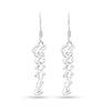 Personalised 925 Sterling Silver Name French Wire Dangle Earrings for Teen Women
