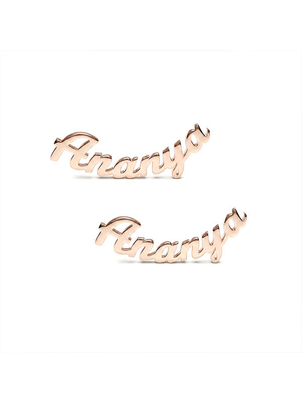 Personalized Rose Gold Name Studs
