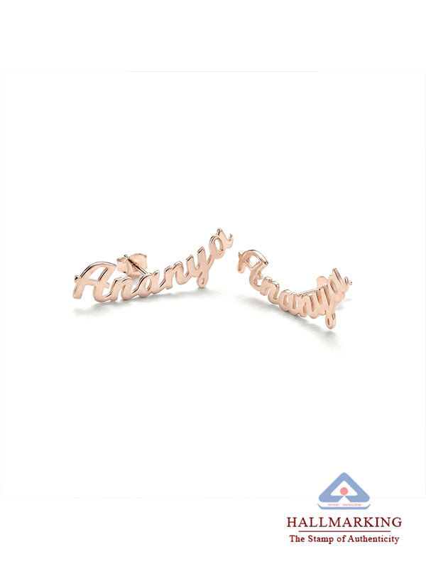 Personalized Rose Gold Name Studs