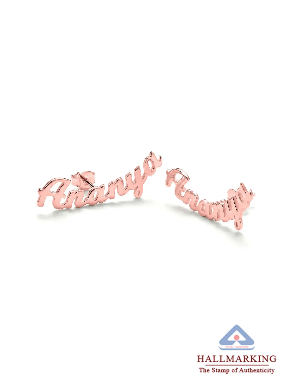 Personalized Rose Gold Name Studs