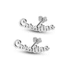 Personalised 925 Sterling Silver Silver Plated Name Stud Earrings for Teen Women