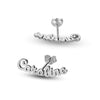Personalised 925 Sterling Silver Rhodium Plated Name Stud Earrings for Teen Women