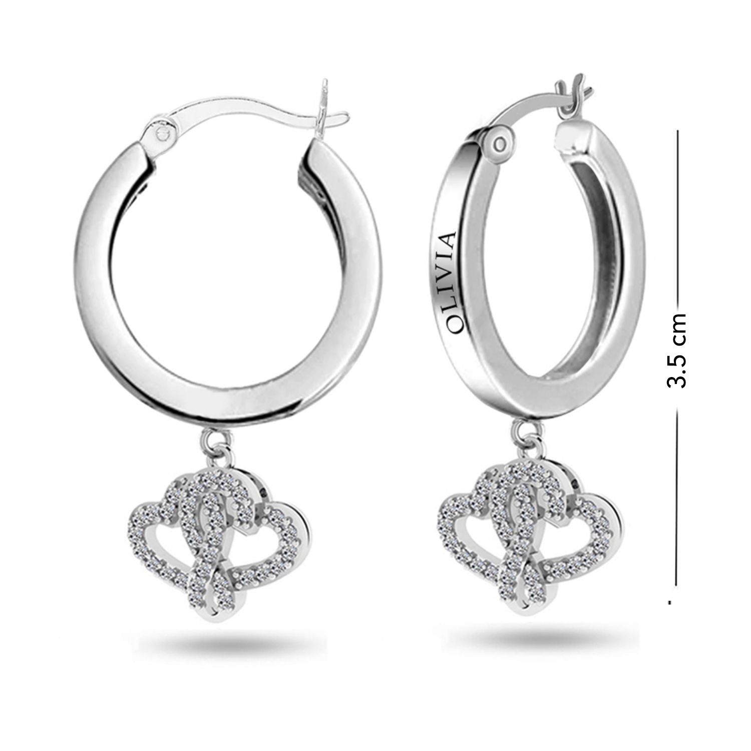 Personalised 925 Sterling Silver Name Message Earrings for Teen Women