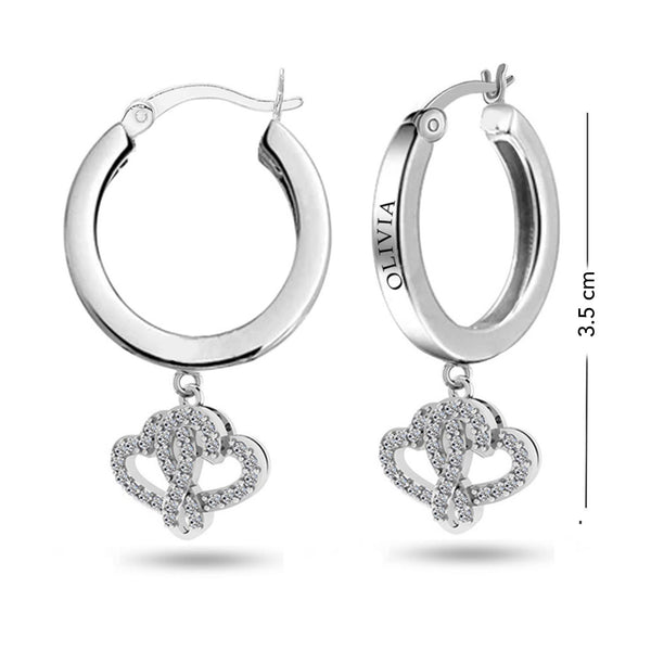 Personalised 925 Sterling Silver Name Message Earrings for Teen Women