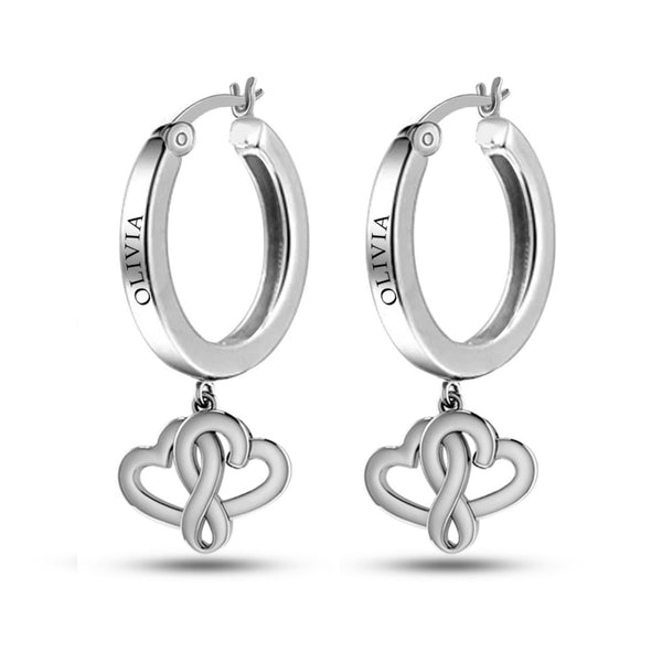 Personalised 925 Sterling Silver Name Message Earrings for Teen Women