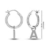 Personalised 925 Sterling Silver Initial ClickTop Hoop Earrings for Teen Women