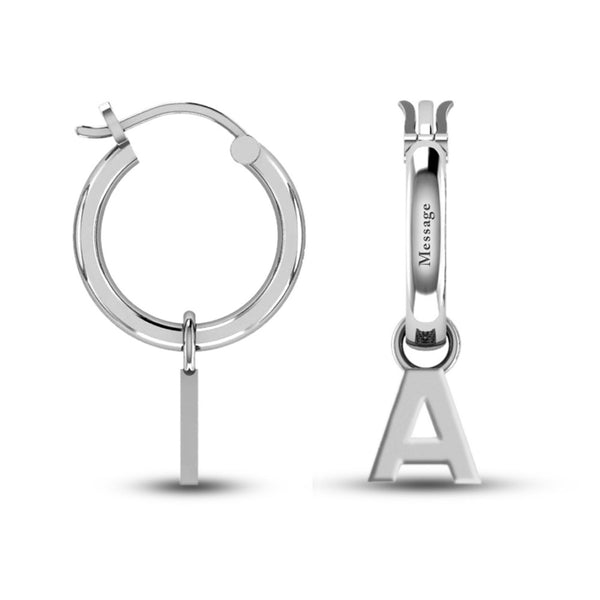 Personalised 925 Sterling Silver Initial ClickTop Hoop Earrings for Teen Women