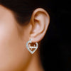 Personalised 925 Sterling Silver Name Heart Bamboo Hoop Earrings with Personalised Photo & Message BOX for Teen Women