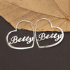 Personalised 925 Sterling Silver Name Heart Hoop Earrings with Personalised Photo & Message BOX for Teen Women