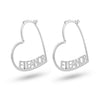 Personalised 925 Sterling Silver Name Heart Hoop Earrings for Teen Women