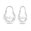 Personalised 925 Sterling Silver Name Gypsy Hoop Earrings for Women Teen