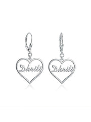 Personalized Heart Name Leverbacks