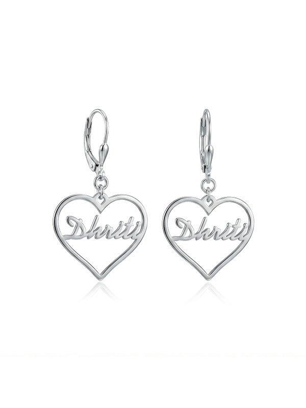 Personalized Heart Name Leverbacks