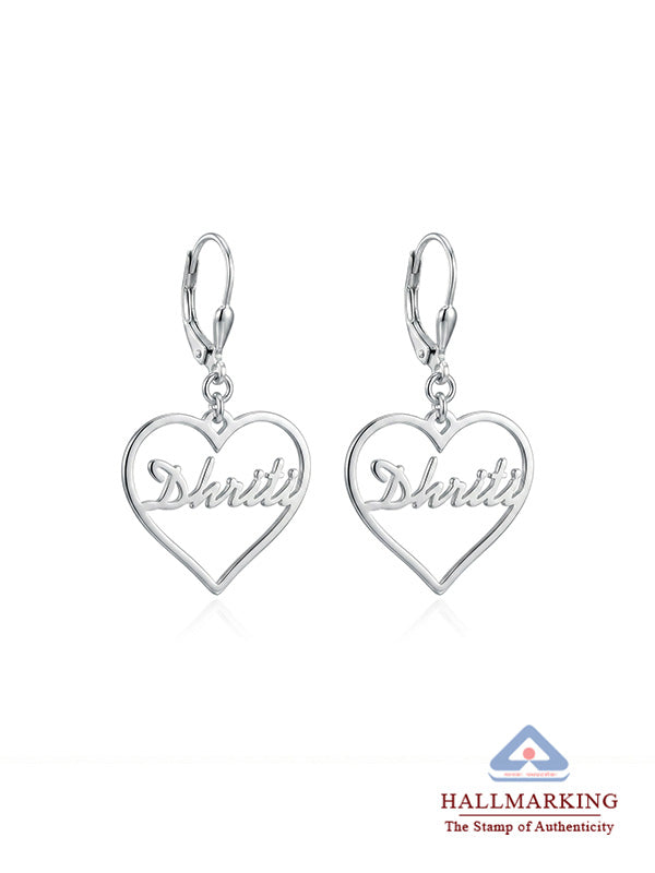 Personalized Heart Name Leverbacks