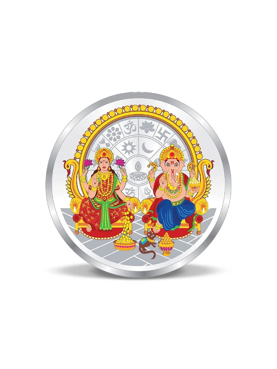 BIS Hallmarked Silver Coin Ganesh laxmi Design 999 Pure