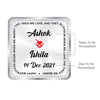BIS Hallmarked Personalised Silver Square Coin Newly Married 50 Gram 999 Pure