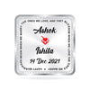 BIS Hallmarked Personalised Silver Square Coin Newly Married 50 Gram 999 Pure