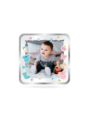 BIS Hallmarked Personalised Silver Square Coin New Born Baby Boy 20 Gram 999 Pure