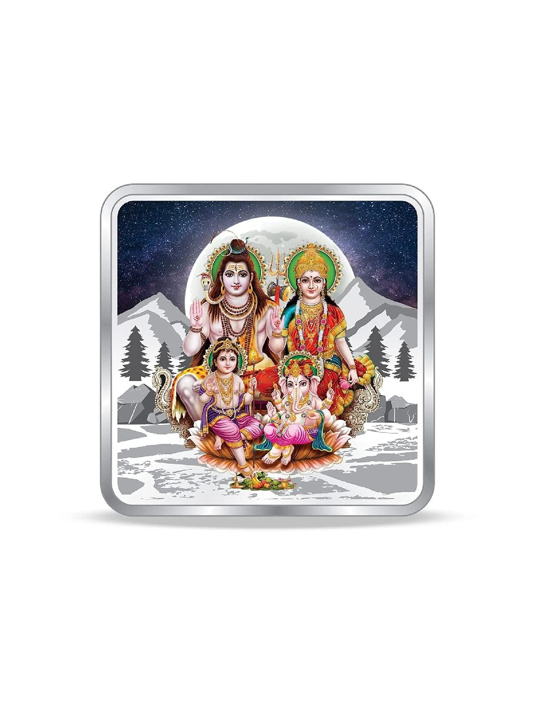 BIS Hallmarked Silver Coin Shiv Pariwar 999 Pure