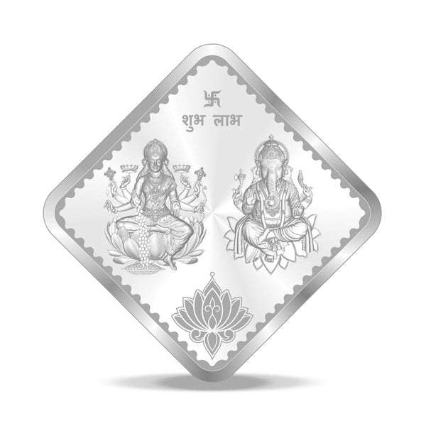 BIS Hallmarked Diamond Shape Om Design Silver Coin 999 Purity