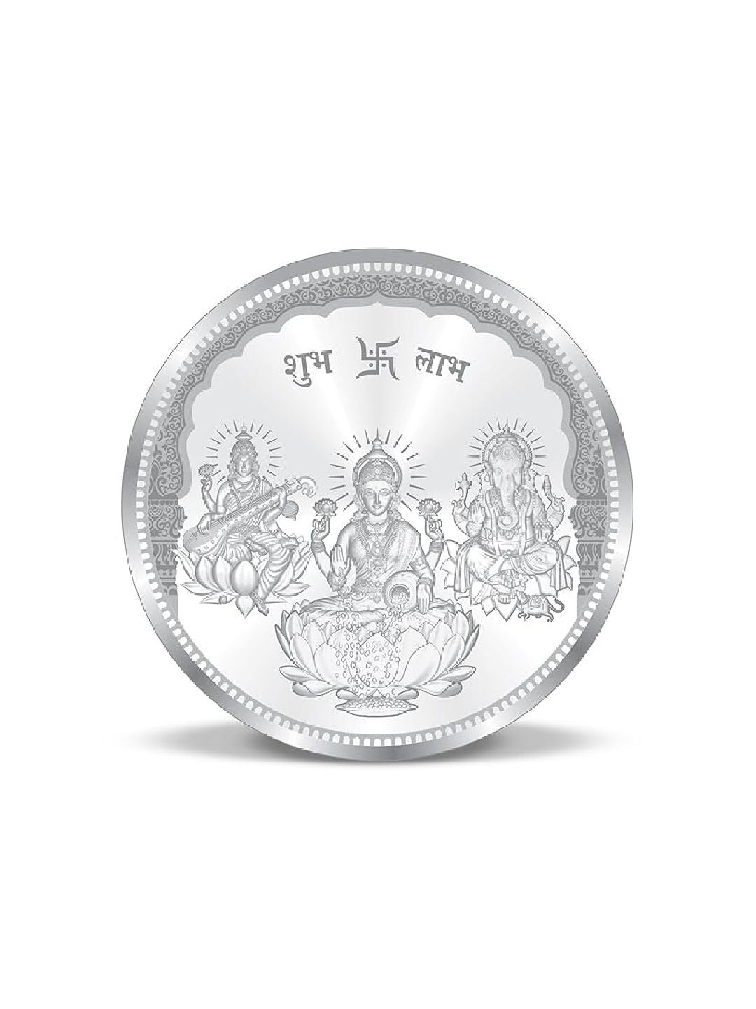 BIS Hallmarked Laxmi Ganesha & Saraswati 999 Pure Silver Coin