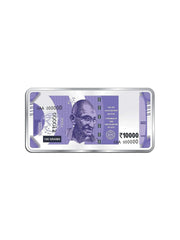BIS Hallmarked Silver 100 Gram Currency Bar Rs.10000 999 Pure