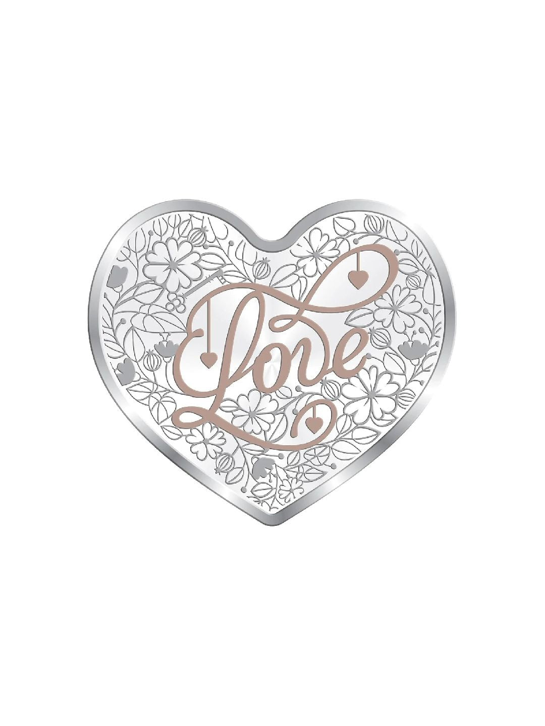 BIS Hallmarked Heart Shape Wedding Anniversary Silver Coin 20GM 999 Pure
