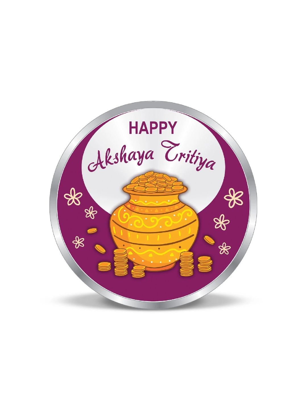 BIS Hallmarked Akshaya Tritiya Silver Coin 999 Pure