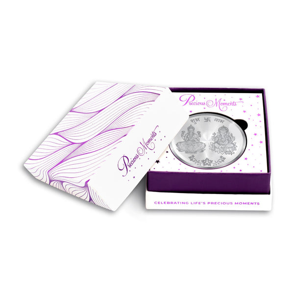 BIS Hallmarked Shree Laxmi & Lord Ganesha 999 Pure Silver Coin